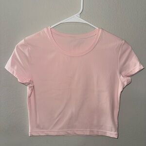 Paragon Fitwear Pink CloudRib Short Sleeve Crop Top